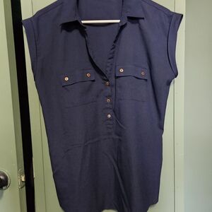 Navy Blue Sleeveless Women's Top